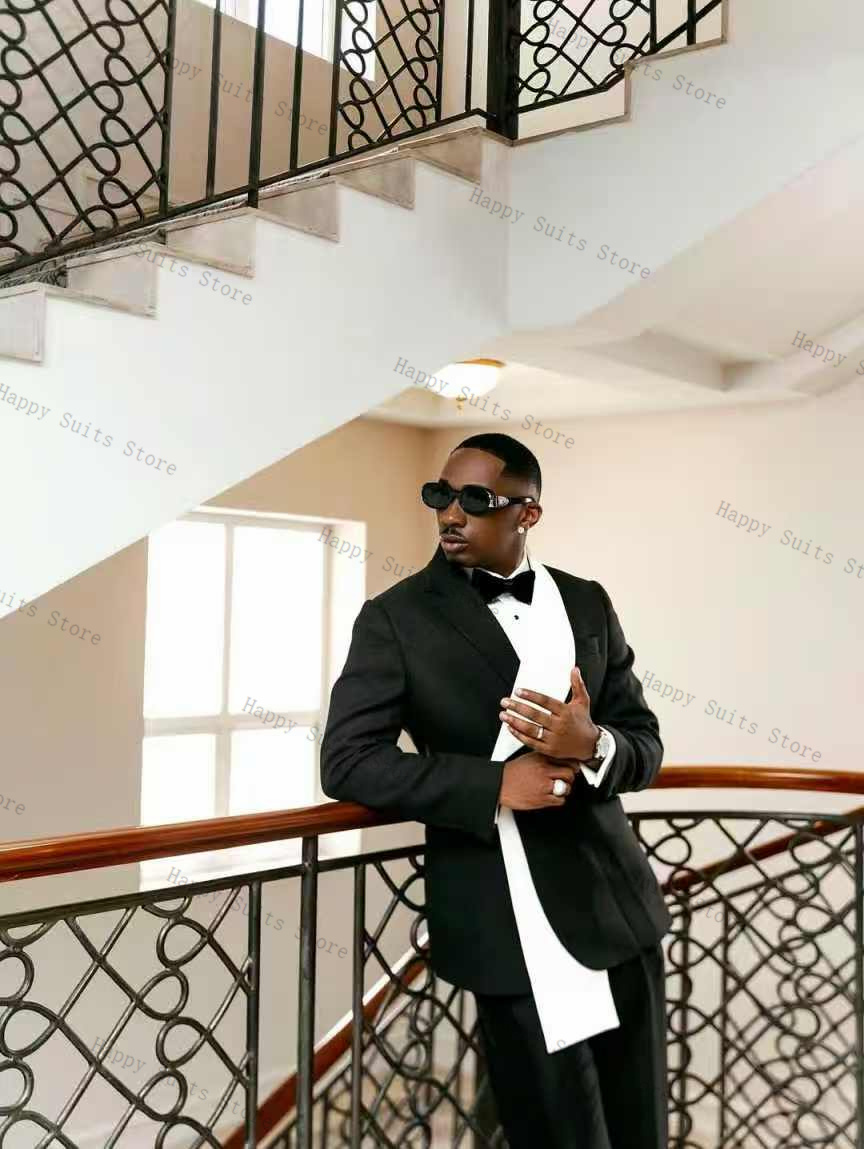 Formal Wear Jersey For Men - Siyah Beyaz Erkek Takım Elbise Seti