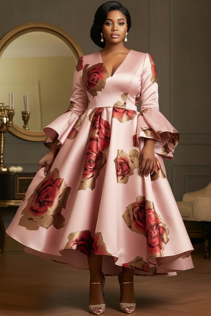 Men'S Formal Wear For Wedding Guest - Şık Büyük Beden Saten Abiye Elbise,