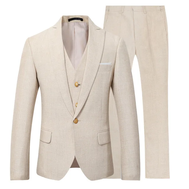 Bej fildişi erkekler Suit Casu - Men Linen Formal Wear incelemesi ve fiyatı