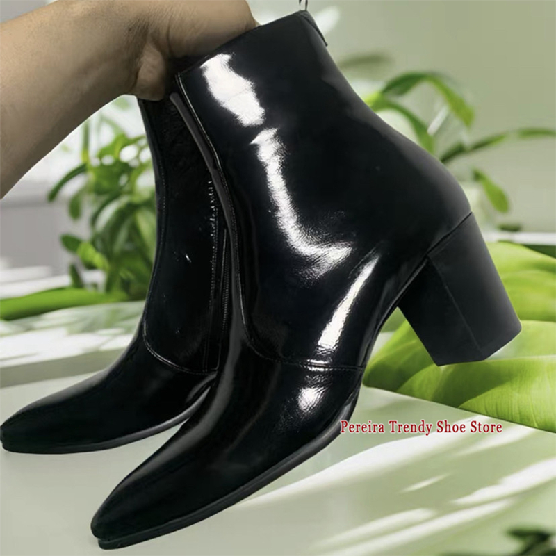 Erkek Patent Deri Chelsea Çizm - Men Formal Wear With Boots incelemesi ve fiyatı
