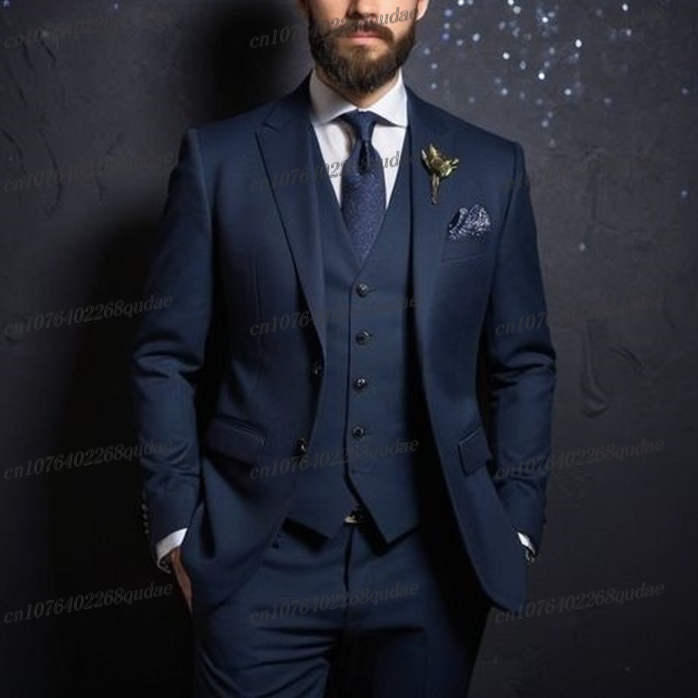 New Navy Blue Formal Men Suit  - Formal Wear Jersey For Men incelemesi ve fiyatı