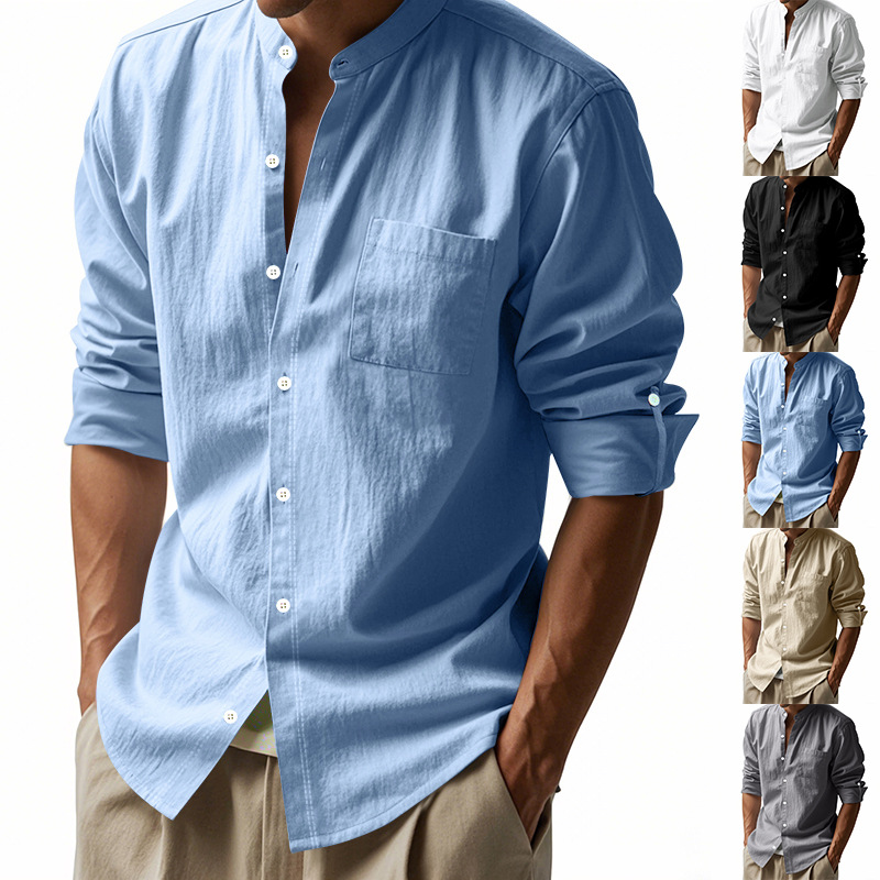 Erkek Keten Dik Yaka Gömlek Mo - Men Linen Formal Wear incelemesi ve fiyatı